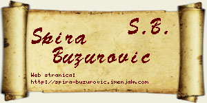 Spira Buzurović vizit kartica